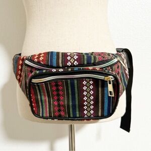 Western Aztec Embroidered Belt Bag